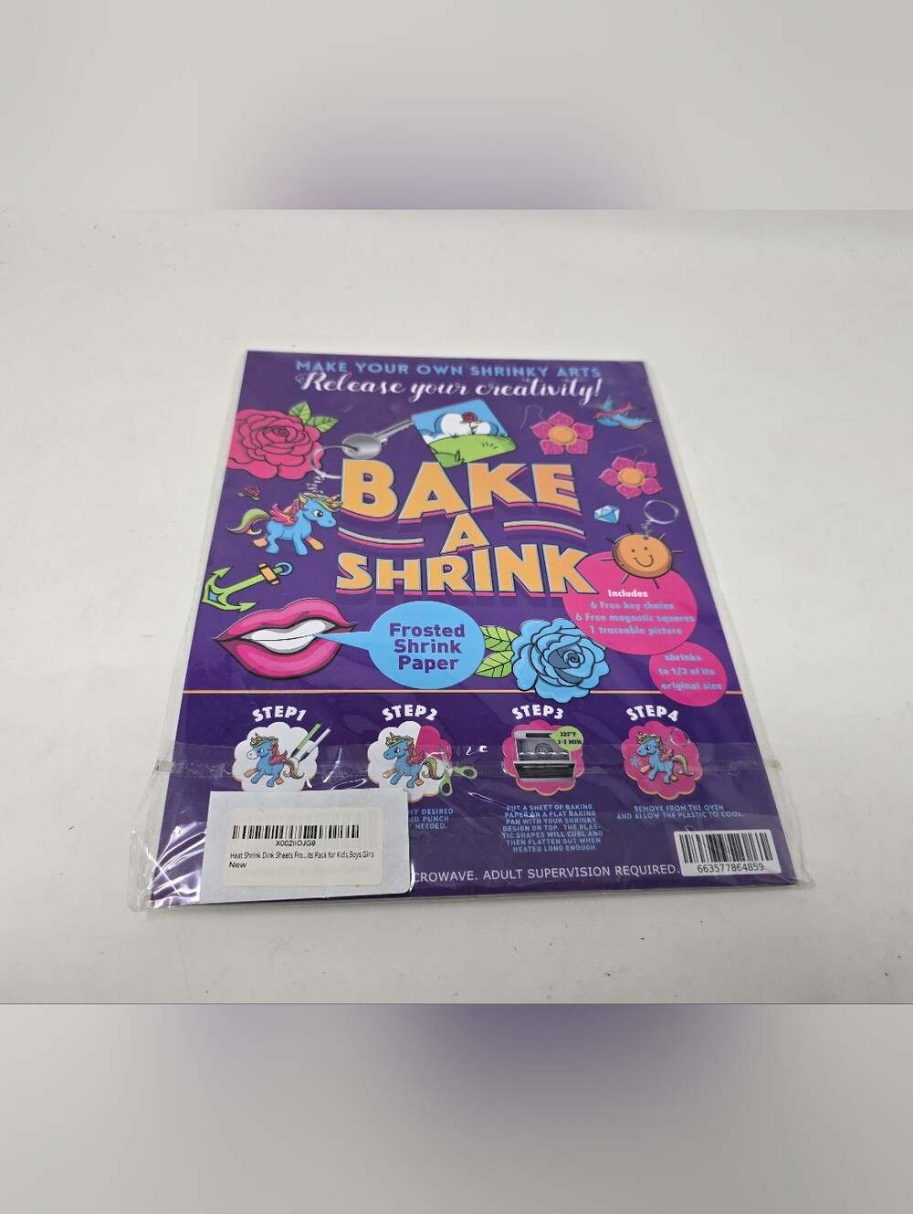 NEW Bake a Shrink Oven Art Frosted Shrink Paper Floral Flowers